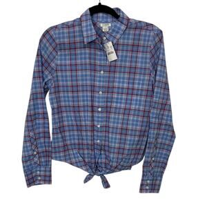 J. Crew Blue and Red Plaid Button Down Shirt Size Small